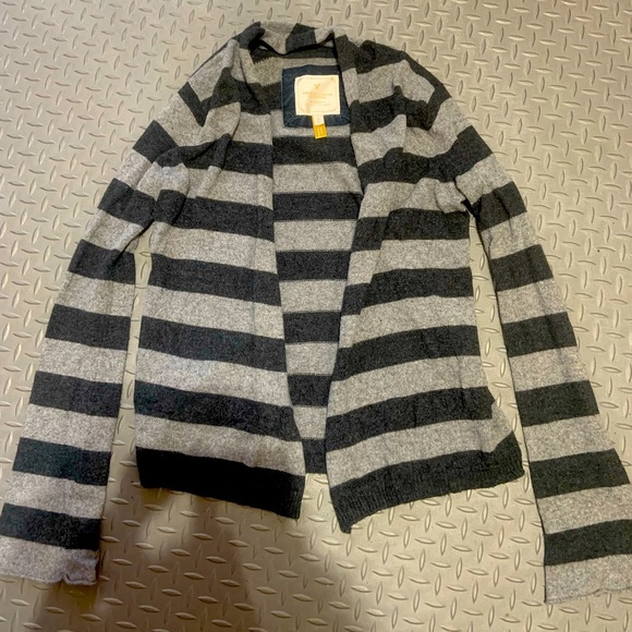 American eagle gray wrap cardigan sweater boho striped grunge holiday winter - Picture 1 of 2